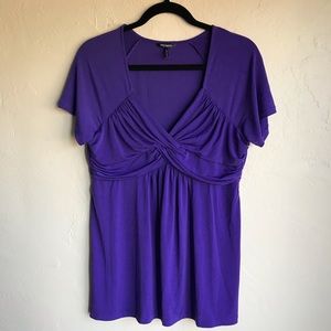 Daisy Fuentes Purple Ruched Blouse